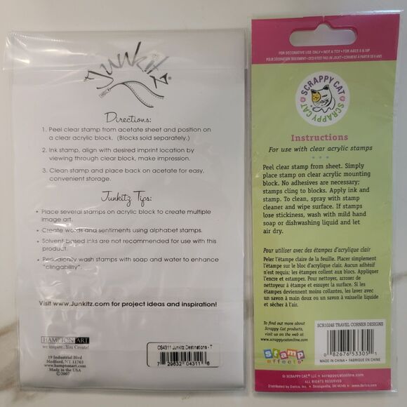 TRAVELER DESTINATIONS & TRAVEL CORNER DESIGNS Clear Cling Stamps Lot of 2 Pkgs - Picture 5 of 12